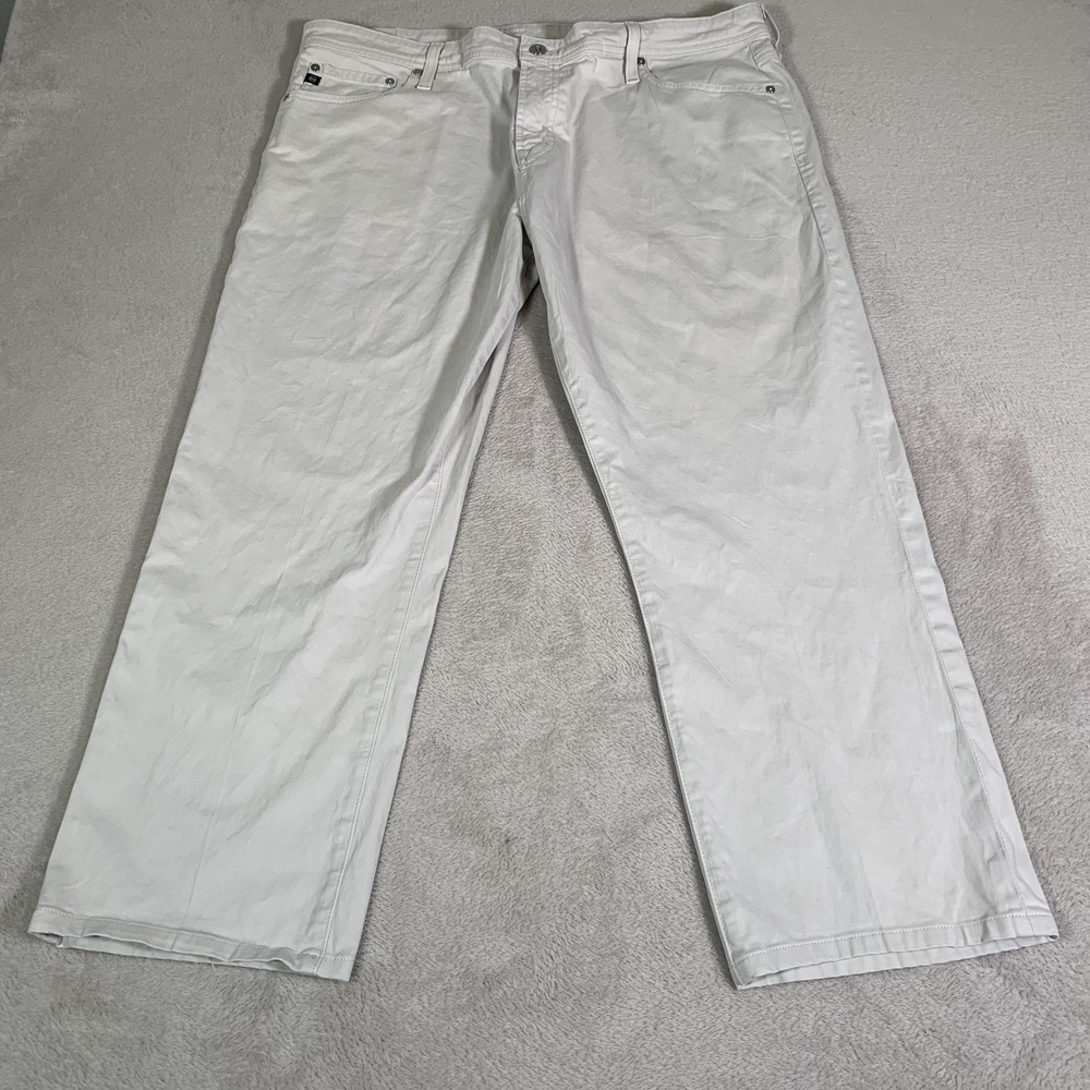AG Adriano Goldschmied Everett Jeans Mens 40x27 (Tag 40x32) White Slim Straight